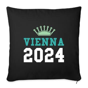 Vienna 2024 Wien Krone - Sofa pillowcase 17,3'' x 17,3'' (45 x 45 cm) - black - Front