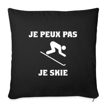 I CAN'T. SKI. SKI. RACKET. SNOW. SNOWBOARDING - Sofa pillowcase 17,3'' x 17,3'' (45 x 45 cm) - black - Front