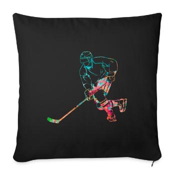 Ice hockey - Sofa pillowcase 17,3'' x 17,3'' (45 x 45 cm) - black - Front