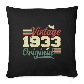 Vintage 1933 Cadeau Anniversaire 1933 Retro - Housse de coussin décorative 45 x 45 cm - noir - Devant