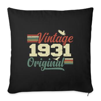 Vintage 1931 Cadeau Anniversaire 1931 Retro - Housse de coussin décorative 45 x 45 cm - noir - Devant