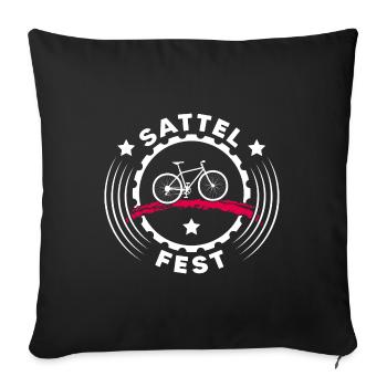 vélo vélo à l’épreuve de la selle - Housse de coussin décorative 45 x 45 cm - noir - Devant