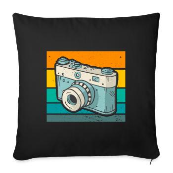 Photography Camera Lens Retro - Sofakissenbezug 45 x 45 cm - Schwarz - Vorne