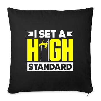 Saut en hauteur Saut Jumper Athlétisme Drôle - Housse de coussin décorative 45 x 45 cm - noir - Devant