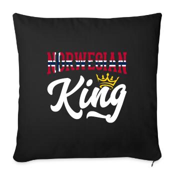 Roi de Norvège Norvège Drapeau norvégien - Housse de coussin décorative 45 x 45 cm - noir - Devant