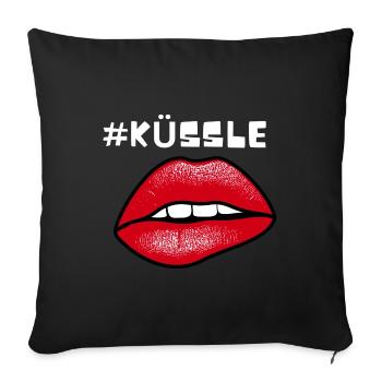 küssle schwabenland stuttgart 0711 - Sofakissenbezug 45 x 45 cm - Schwarz - Vorne
