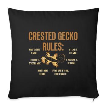 Crown Gecko Reptile Gecko Terrarium Pet - Housse de coussin décorative 45 x 45 cm - noir - Devant