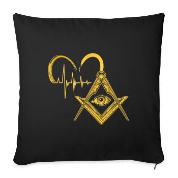 Masonic Freemasonry Fraternal - Sofakissenbezug 45 x 45 cm - Schwarz - Vorne