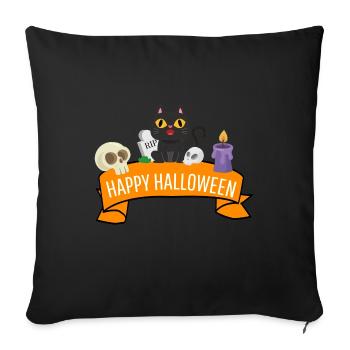Cat Costume Creepy Gift Happy Halloween - Sofa pillowcase 17,3'' x 17,3'' (45 x 45 cm) - black - Front