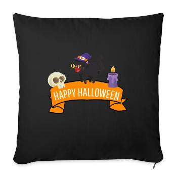 Creepy Cat Costume Gift Happy Halloween - Sofa pillowcase 17,3'' x 17,3'' (45 x 45 cm) - black - Front