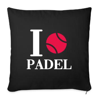 Padel PADELTENNIS Padel player Padel tennis love - Sofa pillowcase 17,3'' x 17,3'' (45 x 45 cm) - black - Front