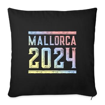 Mallorca 2024 Colorful - Sofa pillowcase 17,3'' x 17,3'' (45 x 45 cm) - black - Front