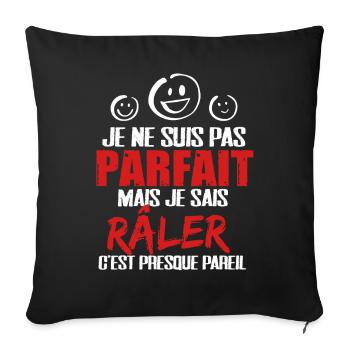 Râler cadeau drôle râleur cadeau drôle homme - Housse de coussin décorative 45 x 45 cm - noir - Devant