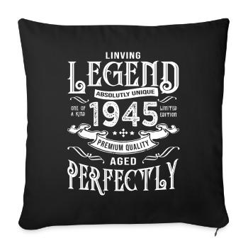 1945 anniversaire vintage né en 1945 - Housse de coussin décorative 45 x 45 cm - noir - Devant