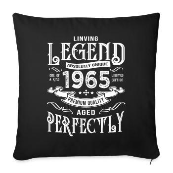 1965 anniversaire vintage né en 1965 - Housse de coussin décorative 45 x 45 cm - noir - Devant