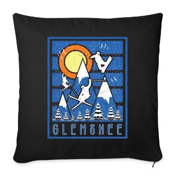 Retro Glenshe Ski Sunset - Sofa pillowcase 17,3'' x 17,3'' (45 x 45 cm) - black - Front