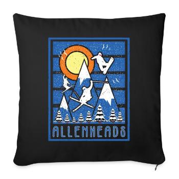Retro Allnenhads Ski Sunset - Sofa pillowcase 17,3'' x 17,3'' (45 x 45 cm) - black - Front