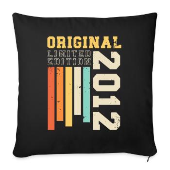 Original 2012 Vintage Retro Birthday Gift - Sofa pillowcase 17,3'' x 17,3'' (45 x 45 cm) - black - Front