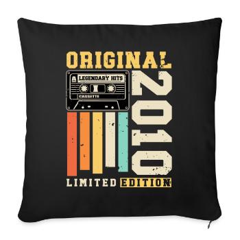 Original 2010 Vintage Rétro Cadeau d’anniversaire - Housse de coussin décorative 45 x 45 cm - noir - Devant