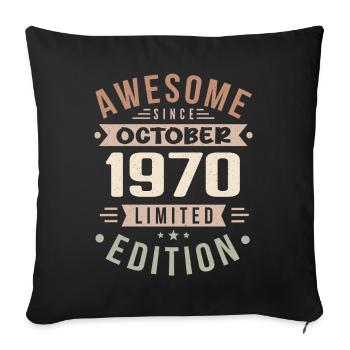 Légende Depuis Octobre 1970 Anniversaire Octobre 1970 - Housse de coussin décorative 45 x 45 cm - noir - Devant