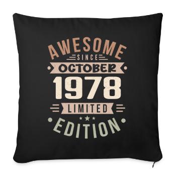 Légende Depuis Octobre 1978 Anniversaire Octobre 1978 - Housse de coussin décorative 45 x 45 cm - noir - Devant