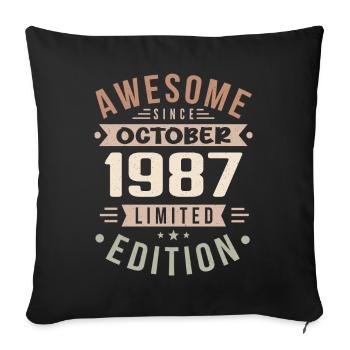 Legend Since October 1987 Birthday October 1987 - Sofa pillowcase 17,3'' x 17,3'' (45 x 45 cm) - black - Front