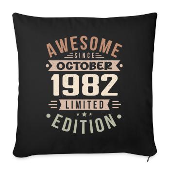 Légende Depuis Octobre 1982 Anniversaire Octobre 1982 - Housse de coussin décorative 45 x 45 cm - noir - Devant