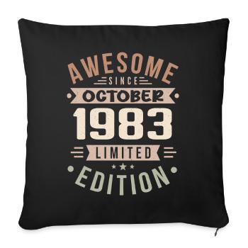 Légende Depuis Octobre 1983 Anniversaire Octobre 1983 - Housse de coussin décorative 45 x 45 cm - noir - Devant