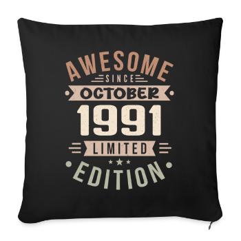 Légende Depuis Octobre 1991 Anniversaire Octobre 1991 - Housse de coussin décorative 45 x 45 cm - noir - Devant