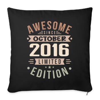 Légende Depuis Octobre 2016 Anniversaire Octobre 2016 - Housse de coussin décorative 45 x 45 cm - noir - Devant