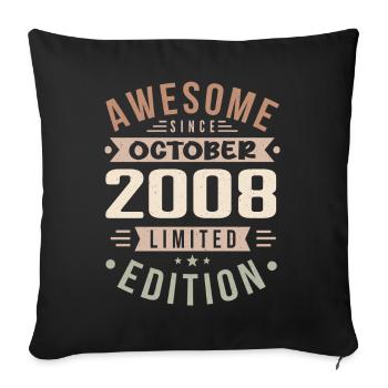 Légende Depuis Octobre 2008 Anniversaire Octobre 2008 - Housse de coussin décorative 45 x 45 cm - noir - Devant