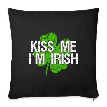 Embrasse-moi que je suis irlandais - Embrasse-moi, je suis irlandais - Housse de coussin décorative 45 x 45 cm - noir - Devant