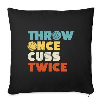 Joueur de pétanque Boules Bocce Lancer une fois Cuss - Housse de coussin décorative 45 x 45 cm - noir - Devant