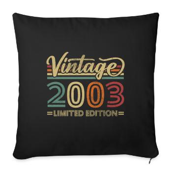 Vintage 2003 Anniversaire Rétro - Housse de coussin décorative 45 x 45 cm - noir - Devant