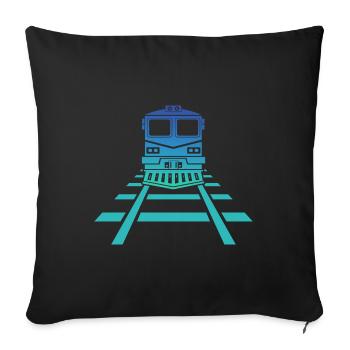 Railway Station Railway Model Railway - Sofa pillowcase 17,3'' x 17,3'' (45 x 45 cm) - black - Front