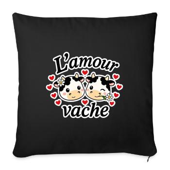 L'amour vache - Housse de coussin décorative 45 x 45 cm - noir - Devant