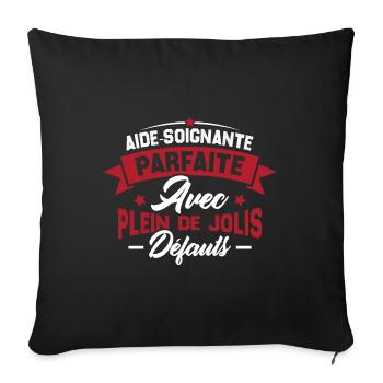 Aide soignante parfaite, Cadeau Aide soignante - Housse de coussin décorative 45 x 45 cm - noir - Devant