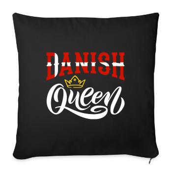 Reine danoise Danemark Danemark Drapeau - Housse de coussin décorative 45 x 45 cm - noir - Devant