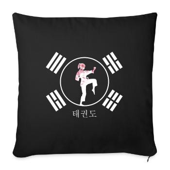 Taekwondo Martial Arts All Combat Contact Sport TKD - Sofa pillowcase 17,3'' x 17,3'' (45 x 45 cm) - black - Front