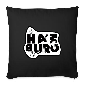 Home Port Hamburg City Gift Moin Harbour - Sofa pillowcase 17,3'' x 17,3'' (45 x 45 cm) - black - Front