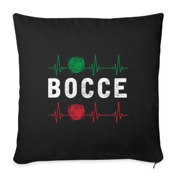 Bocce Ball Player Boules Bocce Heartbeat - Sofakissenbezug 45 x 45 cm - Schwarz - Vorne
