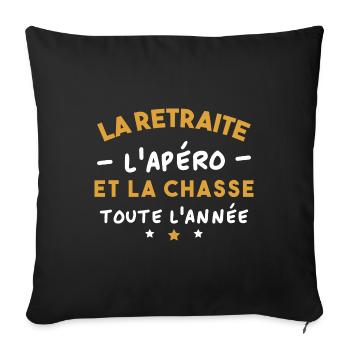 Retreat and Hunting - Sofa pillowcase 17,3'' x 17,3'' (45 x 45 cm) - black - Front