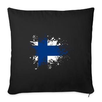 Finland Flag Suomi Finnish Flag Splashes of Paint - Sofa pillowcase 17,3'' x 17,3'' (45 x 45 cm) - black - Front