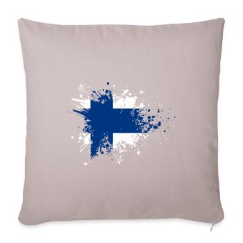 Drapeau de la Finlande Suomi - Housse de coussin décorative 45 x 45 cm - taupe clair - Devant