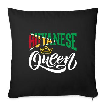 Guyanais Queen Guyana Guyana Drapeau - Housse de coussin décorative 45 x 45 cm - noir - Devant