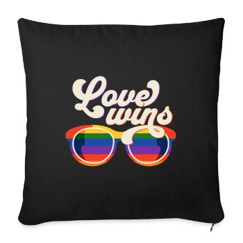 Gläser Liebe Gay Pride Regenbogen - Sofakissenbezug 45 x 45 cm - Schwarz - Vorne