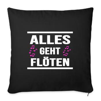 Flute Music Clarinet "Everything Goes Flutes" - Sofa pillowcase 17,3'' x 17,3'' (45 x 45 cm) - black - Front