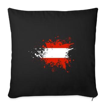 Autriche Drapeau autrichien - Housse de coussin décorative 45 x 45 cm - noir - Devant