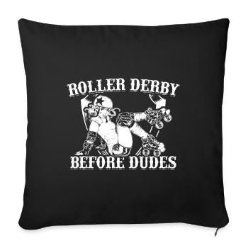 Roller Derby - Housse de coussin décorative 45 x 45 cm - noir - Devant