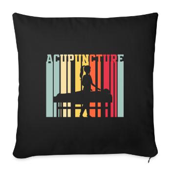 Acupuncture Acupuncture Acupuncturiste Silhouette - Housse de coussin décorative 45 x 45 cm - noir - Devant